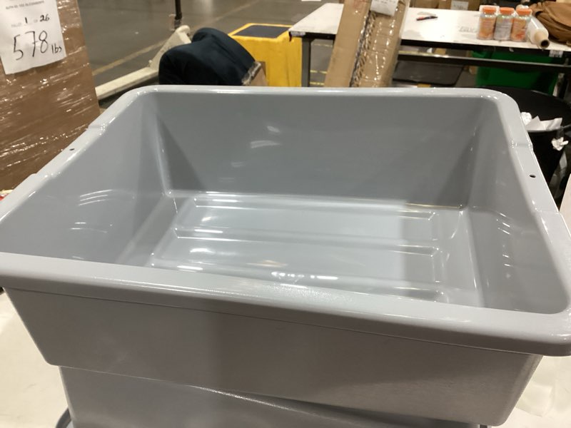 Condition photo showing Good Condition for rubbermaid fg335192gray utility tote box without lid