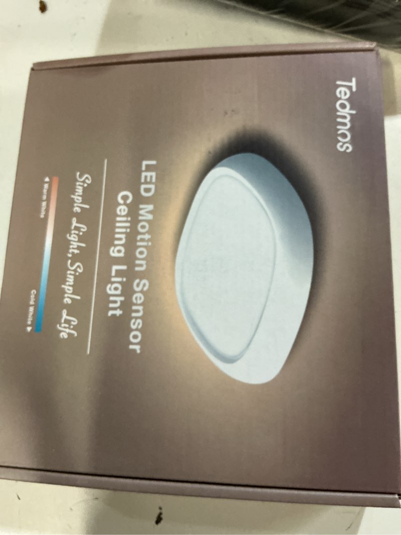 Condition photo showing New/Like New for rechargeable shower light for inside shower, 12000mah motion sensor wireless ceiling light with remote no wiring, battery operated closet lights cordless led overhead lighting for pantry bathroom white 1 pack