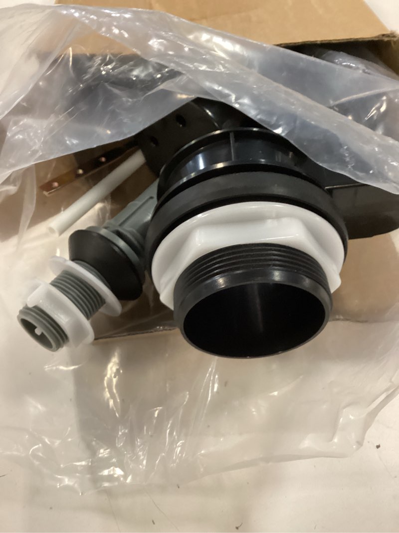 Condition photo showing Good Condition for 2 inch toilet flusher replacement kit, toilet flusher repair kit include adjustable fill valve with flapper, metal front flush handle, gasket and bolts, anti-siphon repair parts tank(2 set)