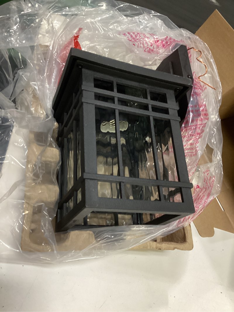 Condition photo showing Good Condition for quoizel canyon 9.25-in h matte black medium base (e-26) outdoor wall light