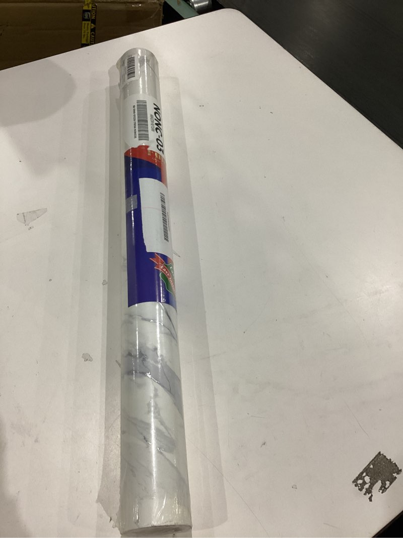 Condition photo showing Good Condition for FunStick 24" x 200" Matte Peel and Stick Countertops White Marble Contact Paper Waterproof Self Adhesive Marble Wallpaper Removable Marble Wall Paper for Kitchen Counter Top Cover Bathroom Vanity Desk