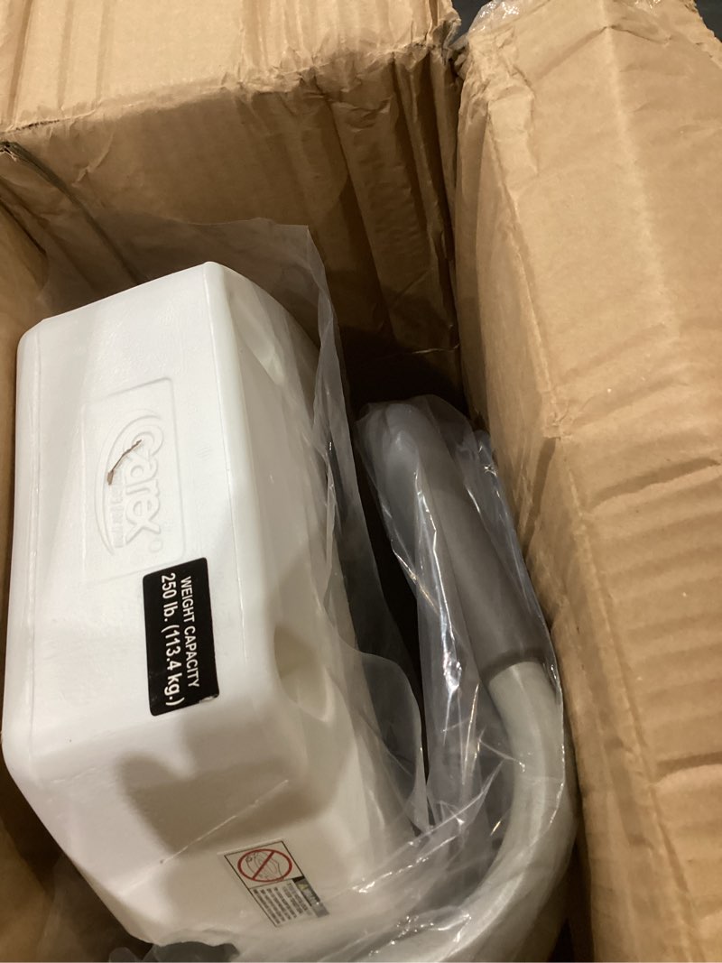 Condition photo showing Good Condition for carex 3.5 inch raised toilet seat with arms, elongated toilet seat riser, up to 250 lbs capacity, elevating & raising seat for elderly & handicap, universal, slip-resistant with padded handles, white