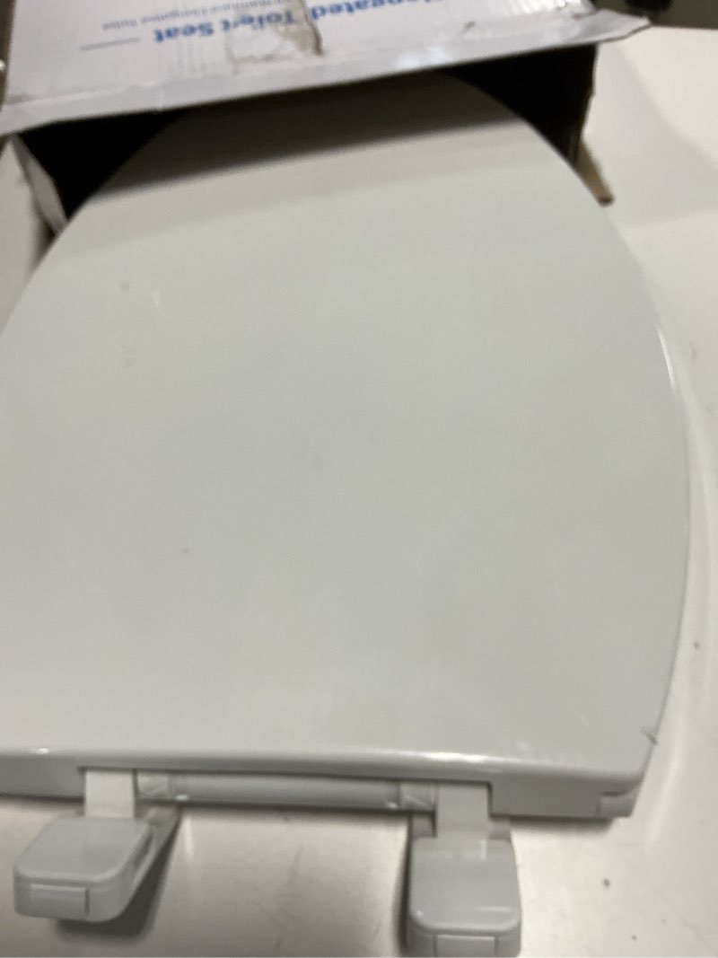Condition photo showing Good Condition for wssrogy toilet seat elongated with slow close hinges, four bumpers never loosen and easily remove, two sets of parts, plastic, white elongated white - adult seat