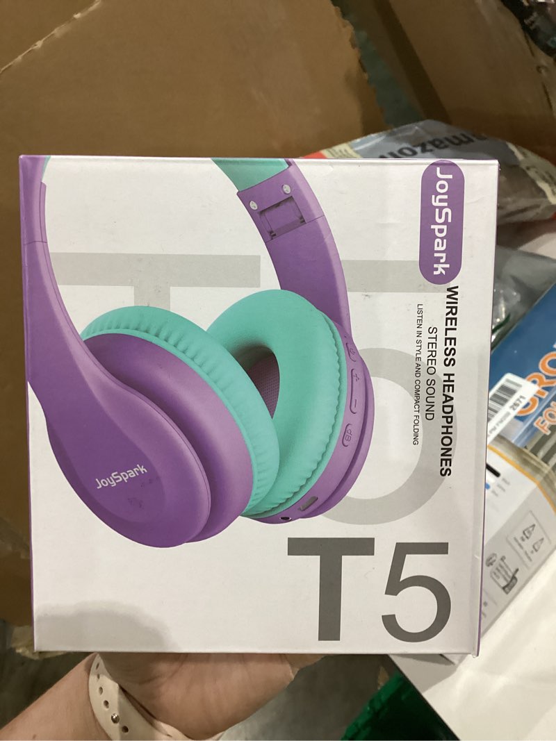 Condition photo showing New/Like New for Kids Bluetooth Headphones, Lightweight Wireless Headphones for Kids, 85/94dB Volume Limited, 60 Hours Playtime, Bluetooth 5.3, Over-Ear Toddler Headsets with Built-in Mic-Purple