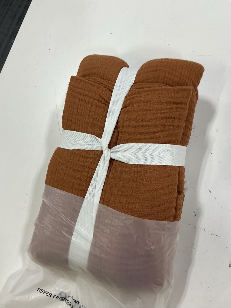 Condition photo showing Good Condition for organic cotton gauze sham set, king, terracotta