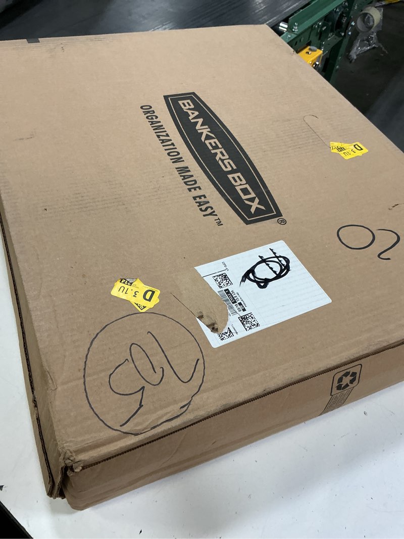Condition photo showing New/Like New for bankers box 12 pack standard duty file storage boxes, standard assembly, removable lid, letter/legal (0071301)