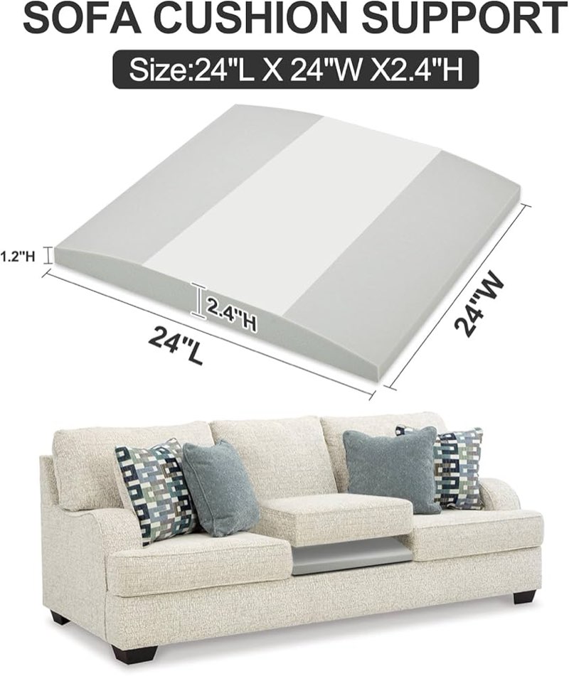 (1 piece only) HAVARGO Couch Cushion Support High Density Foam 24X24X2.4 Inches Sofa Couch Supports for Sagging Cus