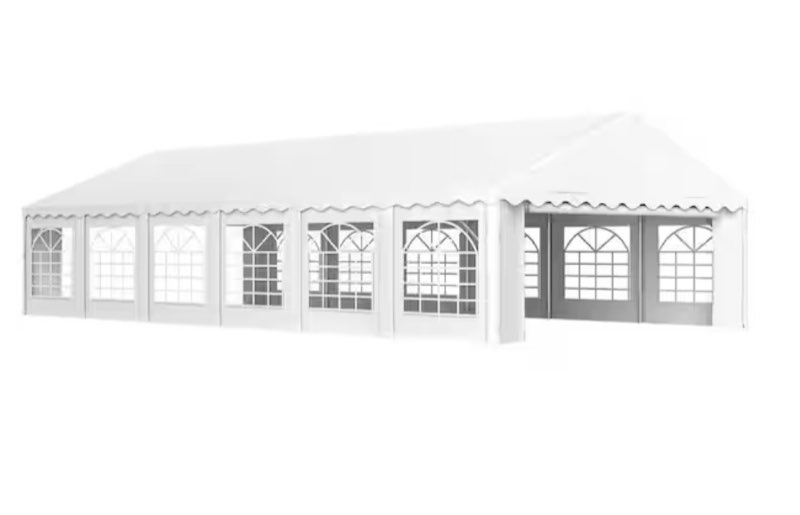 (incomplete)20 ft. x 40 ft. heavy duty party tent, galvanized outdoor canopy tent large event shelter with removable sidewalls