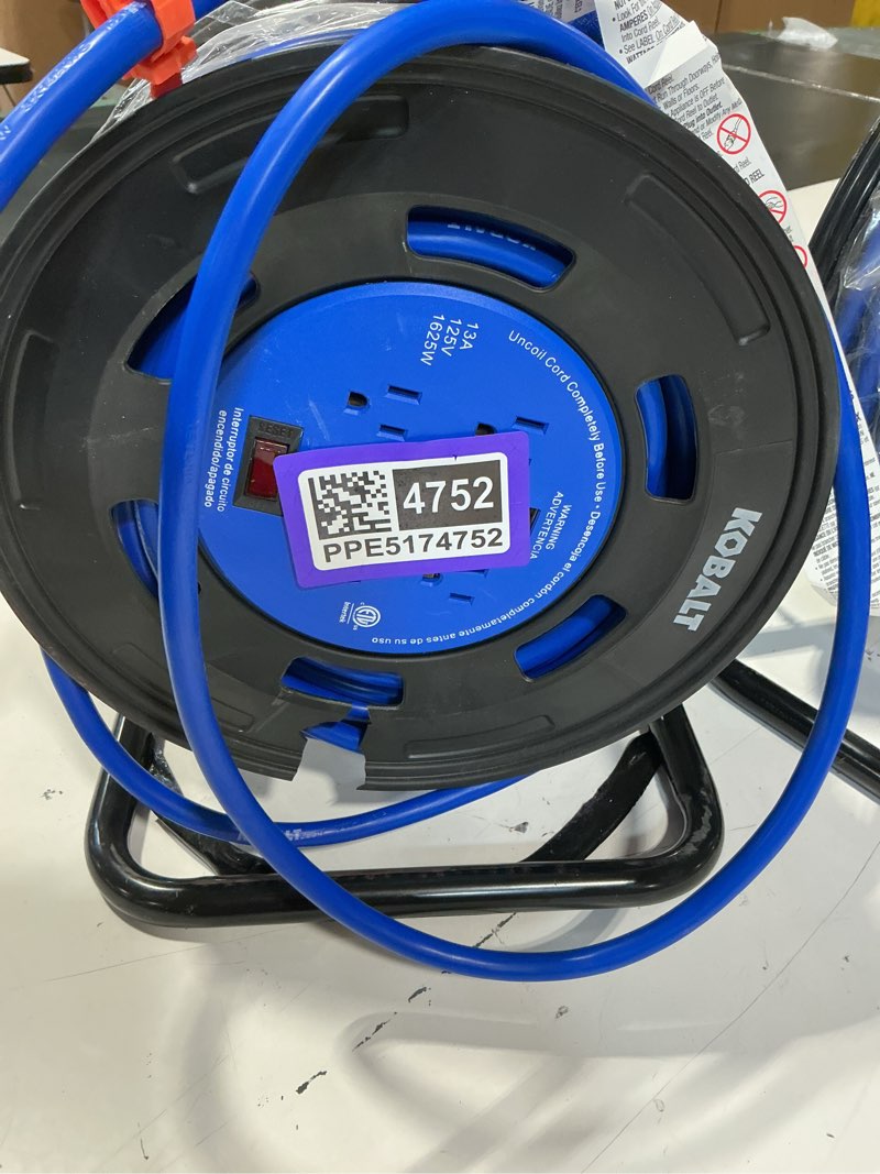 Condition photo showing Good Condition for 80 ft retractable extension cord reel, 14awg heavy duty power cord with 4 grounded outlets, usb-a & usb-c ports, 13a 1625w, portable hand crank for indoor outdoor use, etl listed u80acr06 80ft