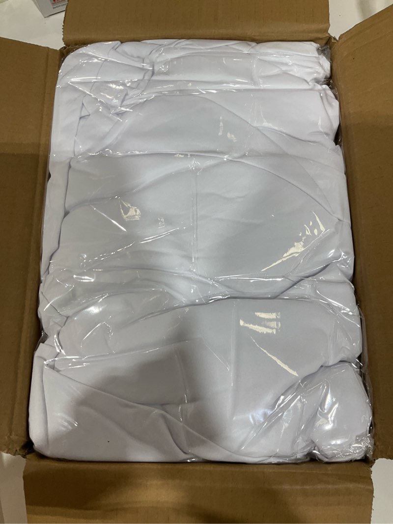 Condition photo showing Good Condition for holidayideas 2 pack spandex table skirt for 6 ft rectangle tables, white fitted stretch tablecloth 30 x 72 inch, wrinkle resistant ruffle design for wedding banquets, baby showers, parties white 30x72 inch| 2 pack