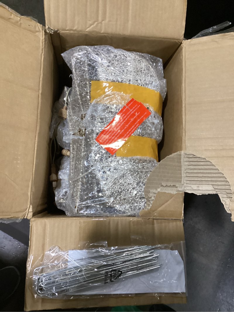 Condition photo showing As Is for 2025 New 3D 58 Inch Large Outdoor Lighted Reindeer Christmas Family Set, 3-Piece 4.8FT Glittered Christmas Deer Decorations, Outdoor Holiday Decorations Reindeer Set with 210 LED Lights, Gold Large-Gold