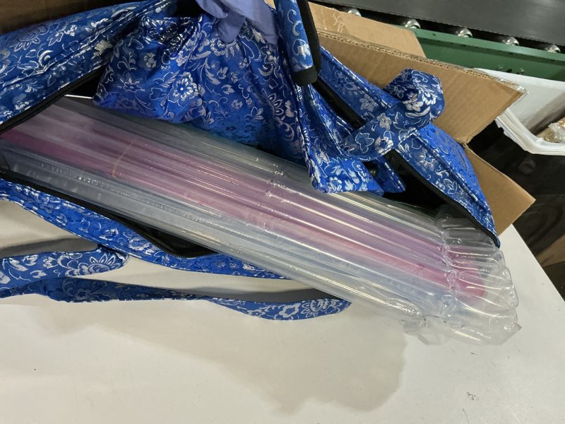 Condition photo showing New/Like New for American Mahjong Game Set, 166 White Tiles, Dark Blue Bag with Entire Accessories, 4 All-in-One Rack/Pushers, Mahjong Tiles Set