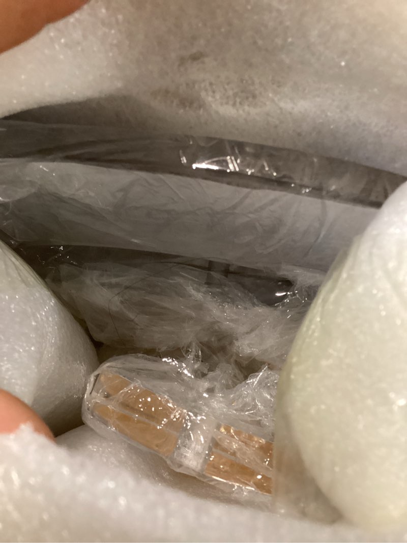 Condition photo showing Good Condition for acrylic side table, end table round top with solid post for living room, bedroom, balcony, easy assembly (clear) (pedestal, clear) clear pedestal
