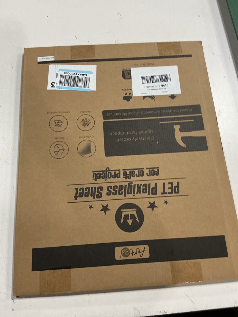 Condition photo showing New/Like New for art3d 5-pack of 16×20" pet/plexiglass sheets, transparent clear flexible plastic sheet panels for craft, picture frames, sign blank, diy display project 16" x 20", 1mm thick clear 5