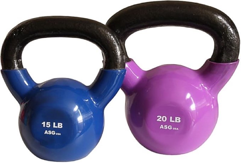Ader Vinyl Kettlebell Set- 15, 20 Lb