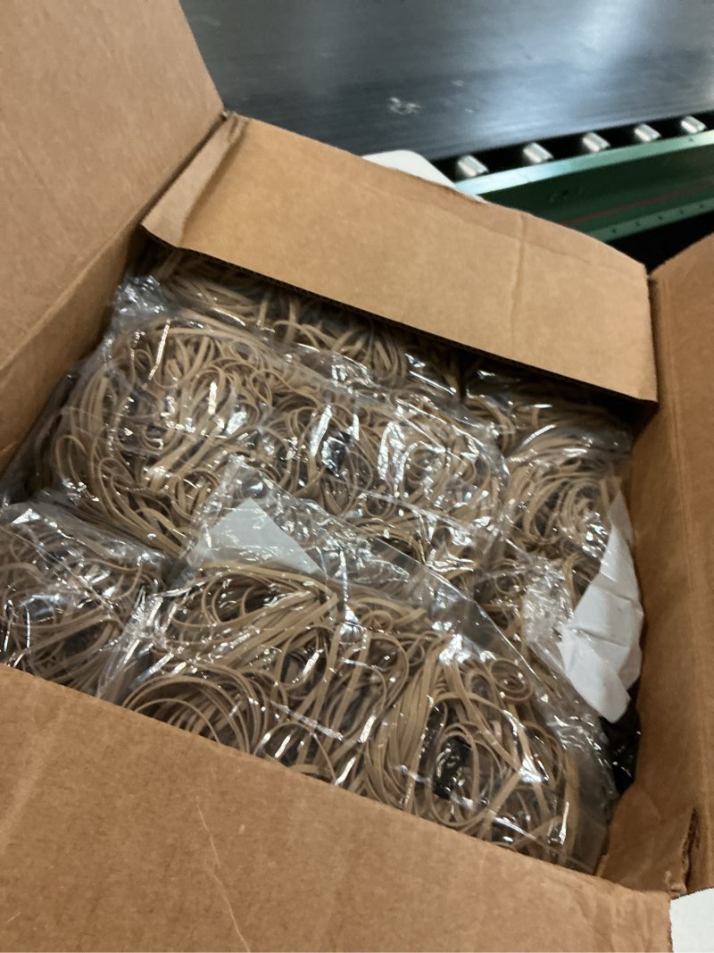 Condition photo showing New/Like New for amazon basics rubber bands, office supplies, size 33 (3-1/2 x 1/8 inch), 600 bands/1 lb pack, 25-pack, tan size 33 25-pack