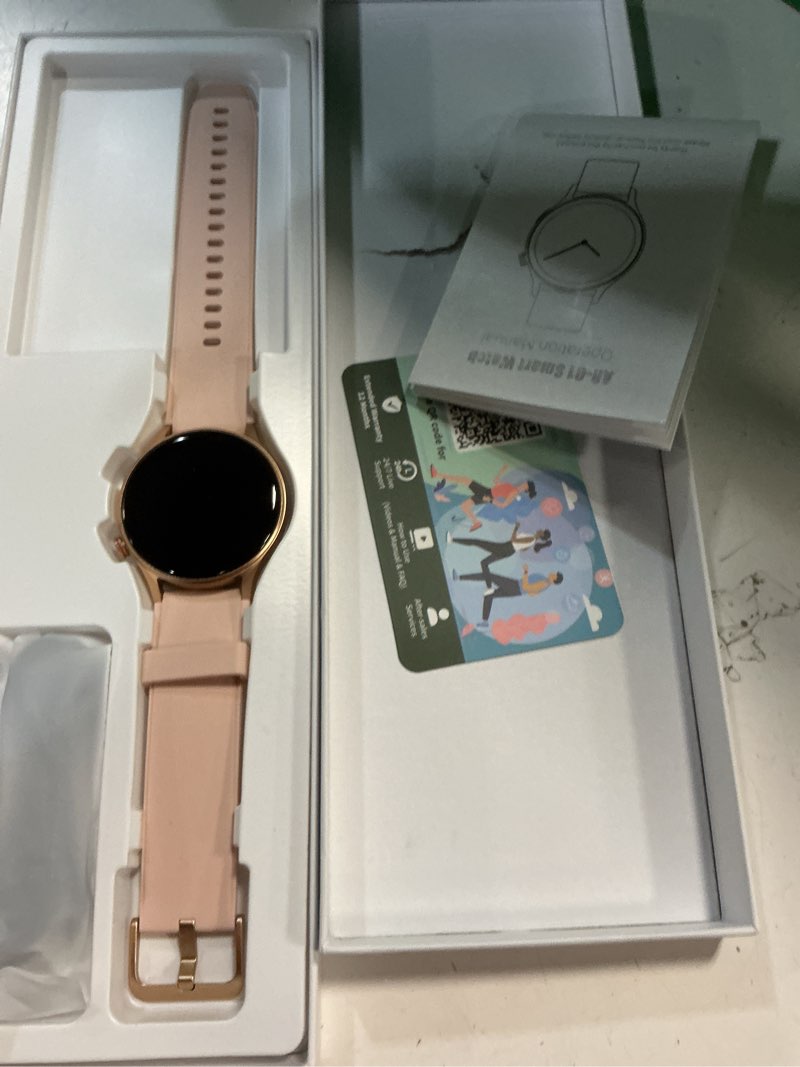 Condition photo showing Good Condition for fitpolo smart watch for women,1.3" amoled touchscreen fitness tracker, make/answer calls, heart rate spo2 monitor, ip68 waterproof, sleep & activity tracking smartwatch for android phones iphone rose gold