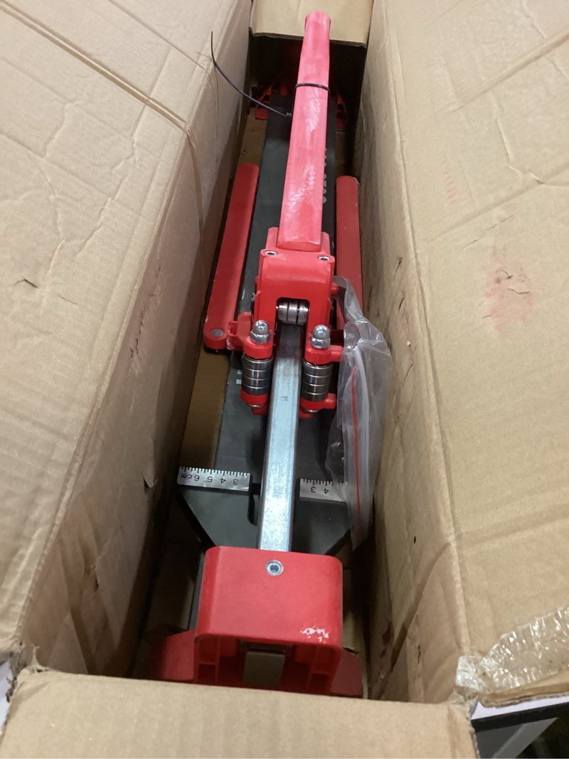 Condition photo showing As Is for SHIJING 24-inch Tile Cutter,Cortadora de Ceramica with Red laser, Steel guide rails,Tungsten Carbide Cutting Wheel - Tile Cutter Tool for Ceramic, Porcelain - Installers &DIY 24 inch