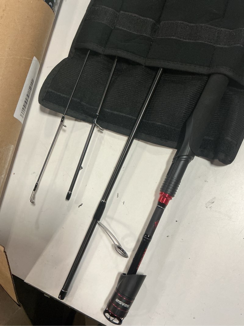 Condition photo showing Good Condition for seasir salminus travel fishing rod, 4 piece spinning rod medium/medium heavy biatcaster rod, xf baitcasting rod, portable, 40t carbon fiber, fuji o, eva grip, saltwater freshwater bass trout big fish s1804m-xf
