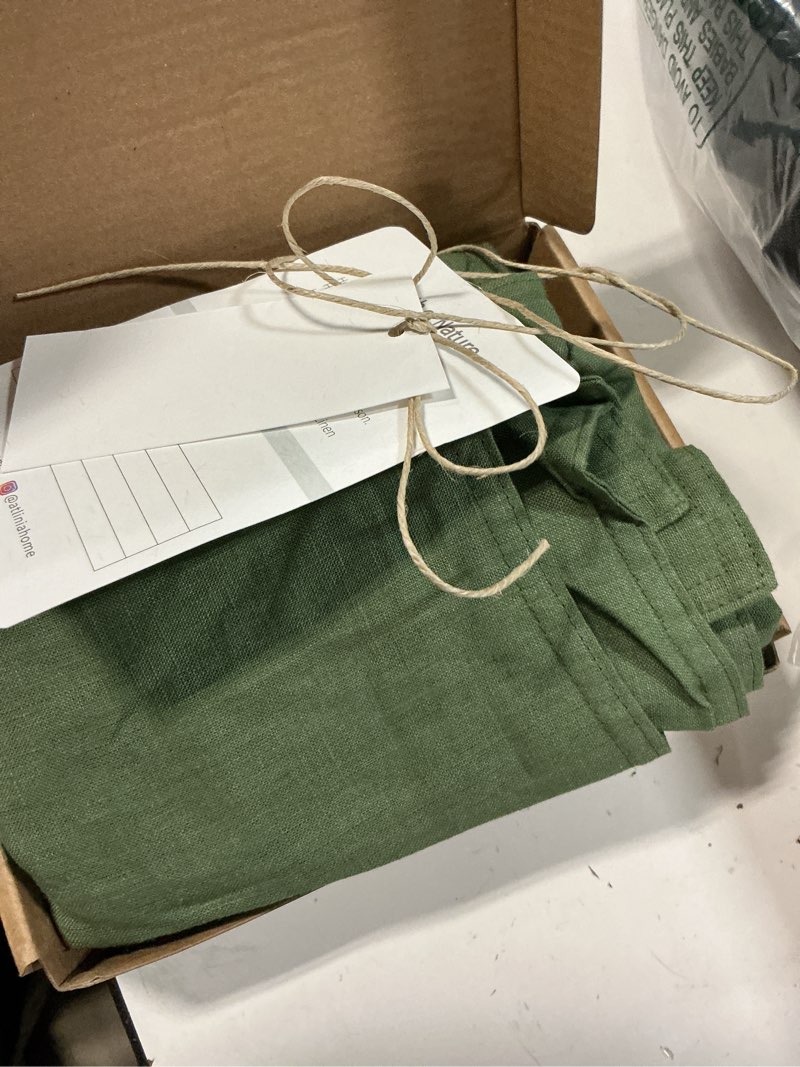 Condition photo showing New/Like New for atlinia linen pillow cases king sham - 20 x 36 inch bed pillow protector cover set of 2 bedding cooling neutral pillowcase shams green green king/20"x 36"