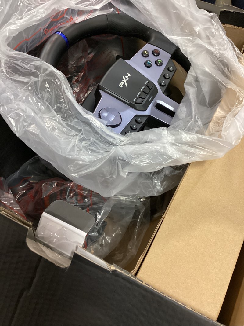 Condition photo showing Good Condition for PXN Gaming Steering Wheel - V9 GEN2 Racing Wheel 270/900° Car Simulation with Pedal and Shifter, Paddle Shifters Driving Wheel for PC, PS4, Xbox One, Xbox Series X|S
