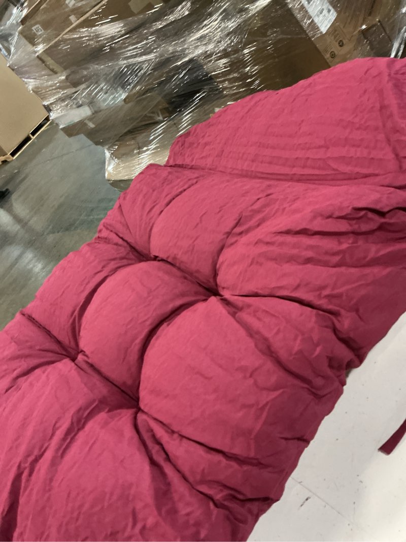 Condition photo showing As Is for seat/back outdoor chair cushion patio cushion tie tufted replacement for patio furniture 20 in. x20 in. x4 in. ,(similar)