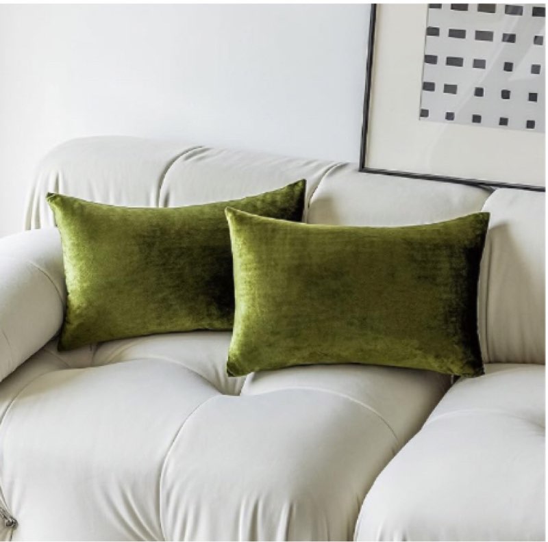 Lane linen accent pillow, geen velvet, set of 2, (similar design)