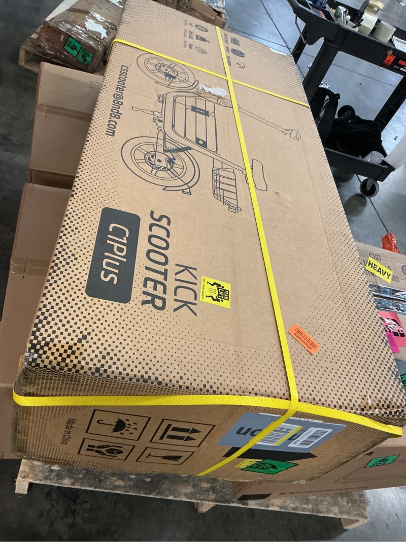 Condition photo showing New/Like New for Gyroor C1 Plus Electric Scooter for Adults with Seat & Pet Basket - 30 Miles Range 650W Motor 48V 13.5Ah Battery 18.6MPH 14" Pneumatic Tires Foldable Design Dual Shock Absorbers 300lbs Capacity
