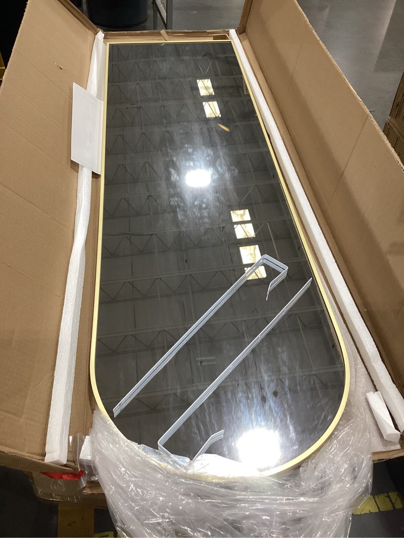 Condition photo showing Good Condition for tinytimes over the door mirror full length,48"x14"door hanging mirror full length arch mirror,behind the door wall mirror,back of door mirror for closet bedroom living room,gold