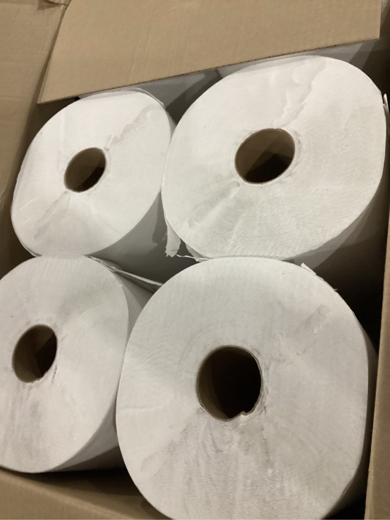 Condition photo showing New/Like New for Genuine Joe GJO22700 Hard Wound Roll Towel, 800' Length x 7-8/9" Width, White (Case of 6) White 6 Count (Pack of 1)