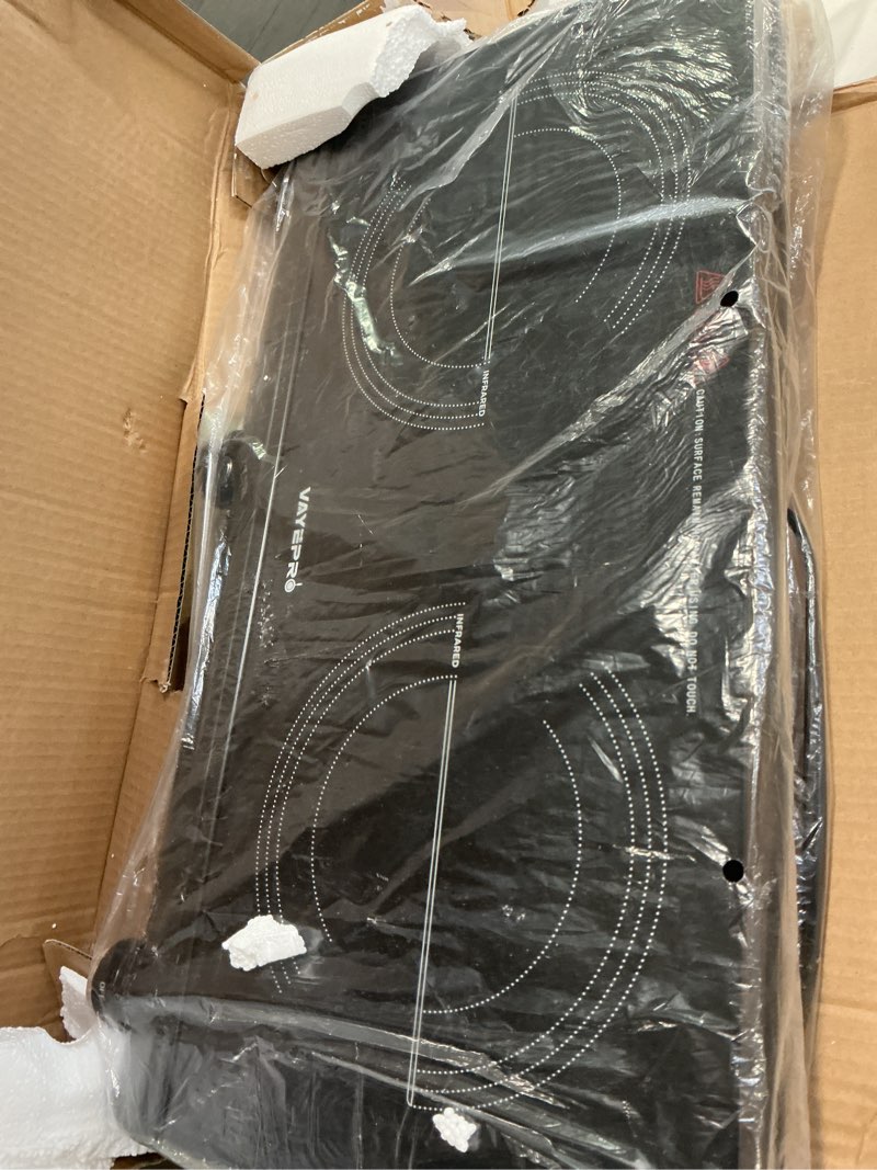 Condition photo showing Good Condition for Infrared Double Burner Electric Cooktop - 1800W Portable Stove, Heat-up In Seconds, Countertop Cooktop for Dorm, Compatible with All Cookware Ceramic Glass HP202-T5G