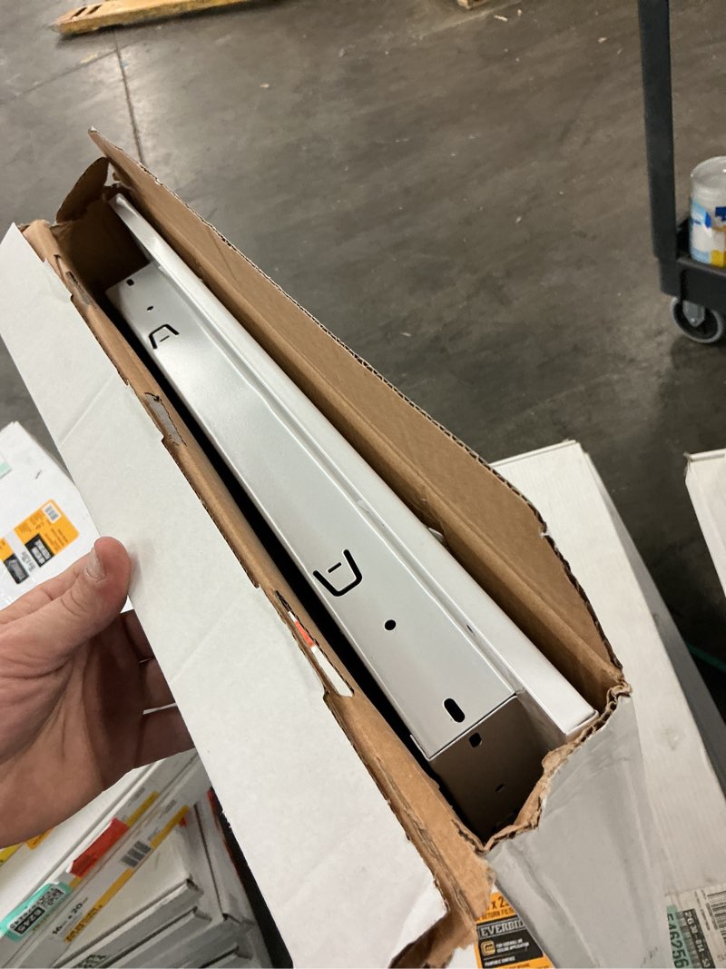 Condition photo showing As Is for 16 in. x 25 in. steel return air filter grille in white