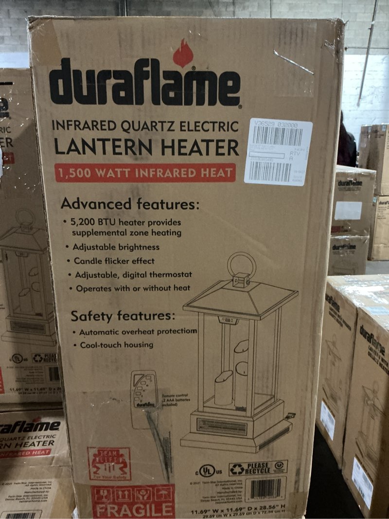 Condition photo showing Good Condition for Duraflame 28” Electric Lantern with Infrared Heat and Remote Control, Bronze Heaters, 02