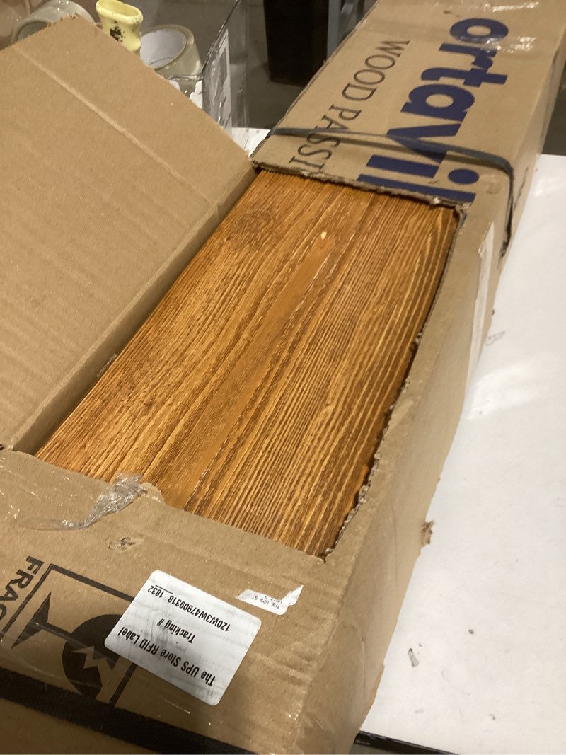 Condition photo showing Good Condition for BoscoMondo Fireplace Mantel, Wall-Mounted 48 inch Floating Shelf for Wall, Tv Shelf, Rustic Shelf - 8x6x48 Aged Oak 48" -8x6" Aged Oak