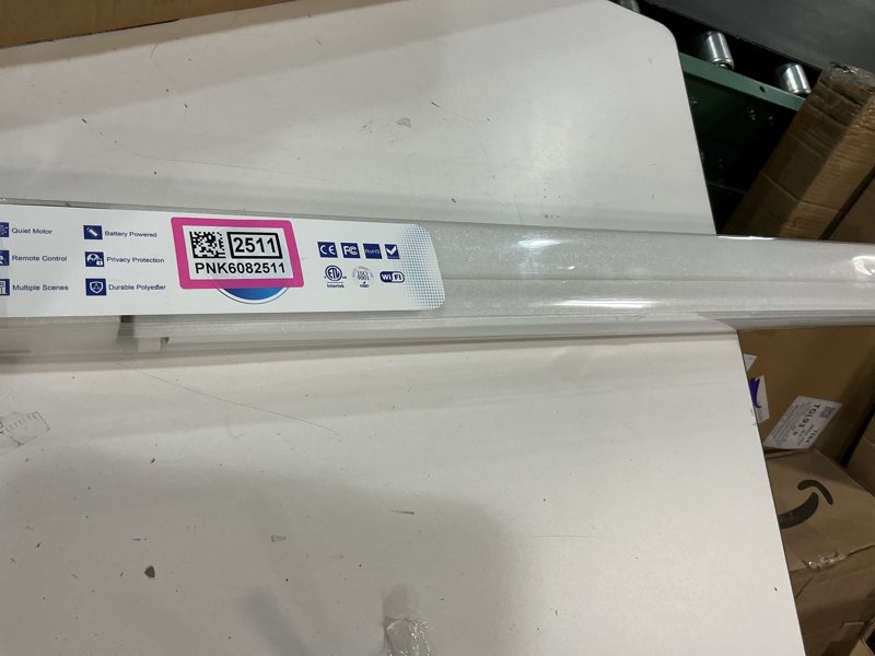 Condition photo showing New/Like New for allesin motorized roller blinds with remote control for windows, 100% blackout smart shades with quiet motor, dry battery powered electric blind (white 30" w x 72" h) white 30"w x 72"h