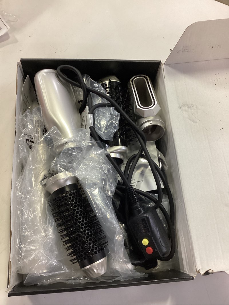 Condition photo showing As Is for 6 in 1 Blow Dryer Brush, Upgrade Hair Dryer Brush Set Negative Ion Air Styler Curling Wrap Air Curler, Hot Air Brush Curling Iron Hair Styling Tools As A Gift for Straight/Curl/Dry/Smooth