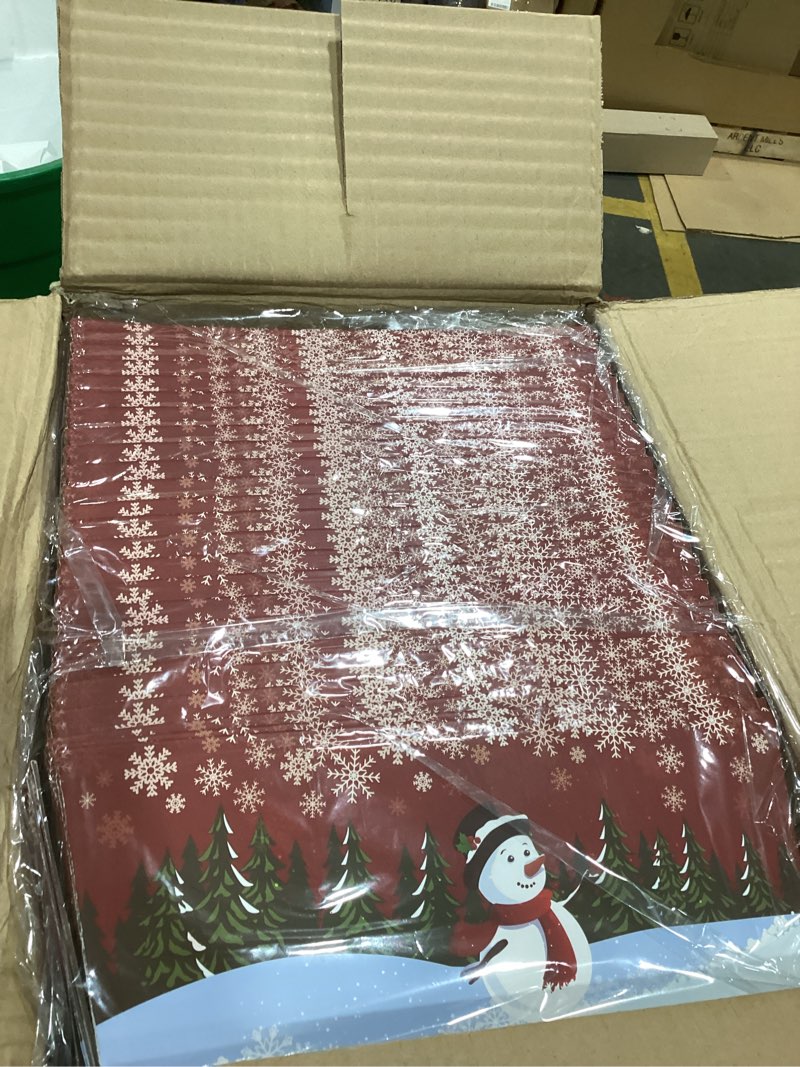 Condition photo showing New/Like New for cholemy large snowflake gift baskets empty for gifts to fill 10 x 12 inch red winter cardboard baskets with transparent bags red bows and tags sets for winter valentines day party decorations(12 sets)