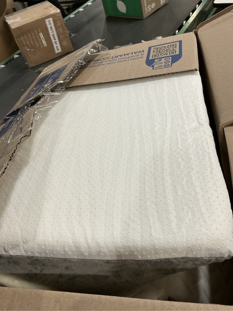 Condition photo showing As Is for 4PCS Orthopedic Bed Wedge Pillow Set for Sleeping, Post Surgery Foam Support Pillows for Back, Neck and Leg Pain Relief, Adjustable Triangle Pillow – Acid Reflux, GERD & Snoring Recovery, White Grey White Grey 4 Piece Set