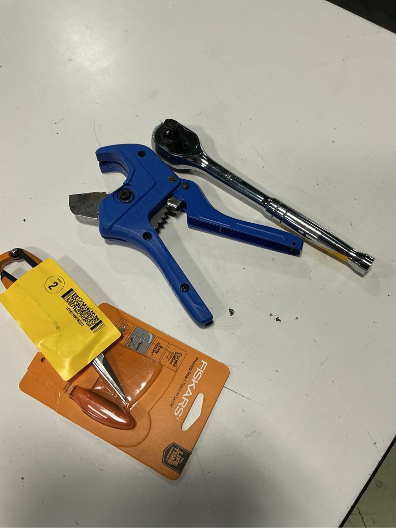 Condition photo showing As Is for assorted home improvement lot (small tools, screw, home accessories, etc.)