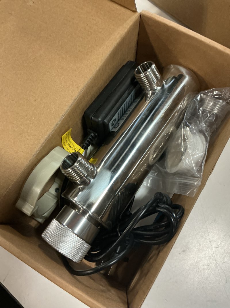 Condition photo showing Good Condition for uv pond water clarifier for 20-300 gallon, uv sterilizer for swimming pool, spa, large fish tank, cold plunge, 12mm/16mm/20mm/pipe diameter available ultraviolet clarifier for green water