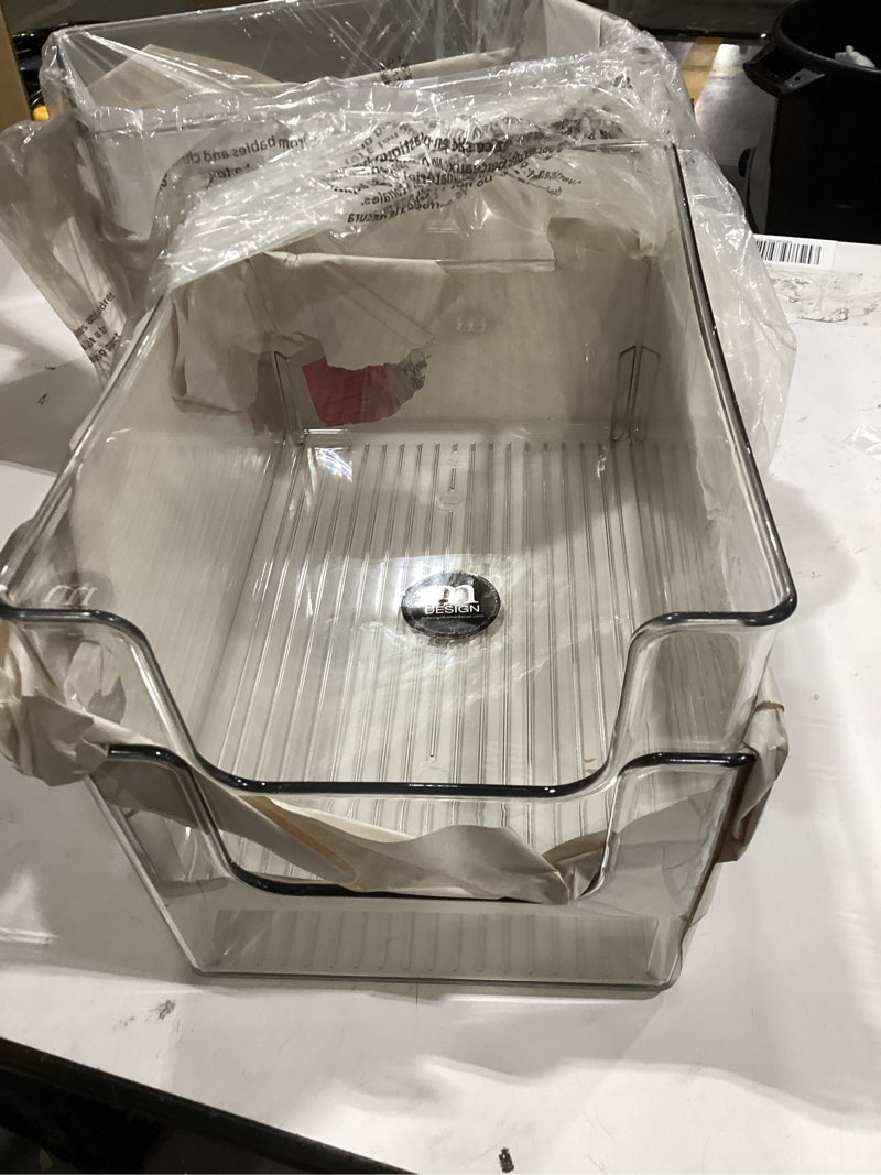 Condition photo showing Good Condition for mdesign modern deep plastic open front dip storage organizer bin basket for kitchen organization - s