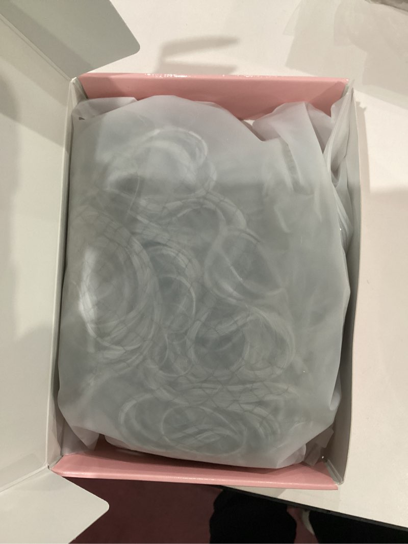 Condition photo showing Good Condition for Old Lady Gray Wigs for Women Short Grey Curly Grandma Wig for 100th Days of School Cosplay Costume Halloween Party Synthetic Granny Wigs (5pcs Set) Granny Gray