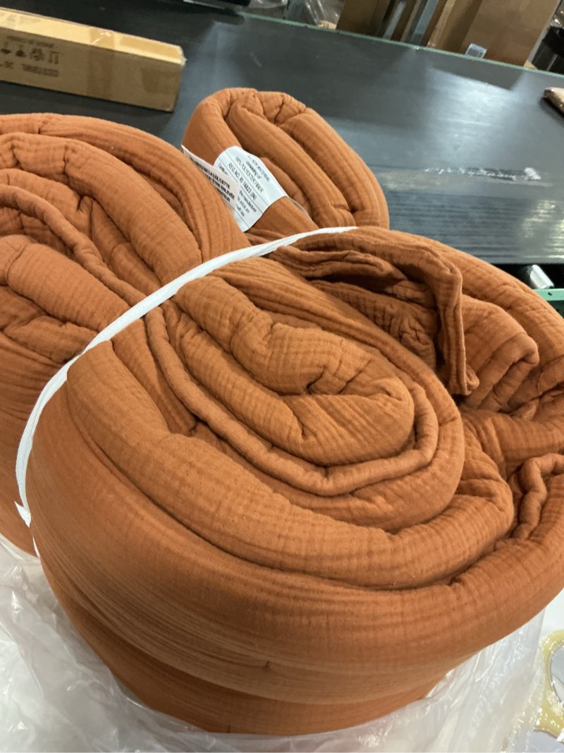 Condition photo showing Good Condition for organic cotton gauze dream quilt set, full/queen, terracotta