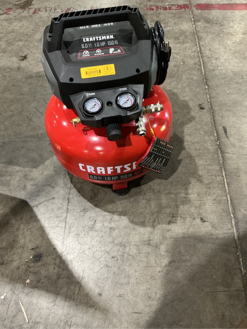 Condition photo showing Good Condition for craftsman 6-gallon portable electric 150 psi pancake air compressor