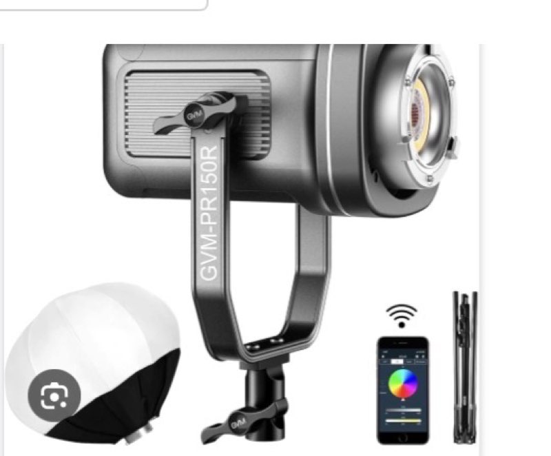 GVM 150W RGB Video Lights with Bowens Mount, Dimmable Bi-Color / Full Color Output 3200K-5600K 22000