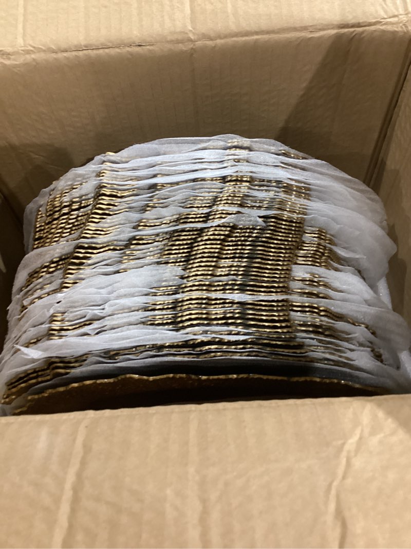 50 pcs gold charger plates bulk, 13" reef plate chargers for dinner plates, plastic floral decorativ