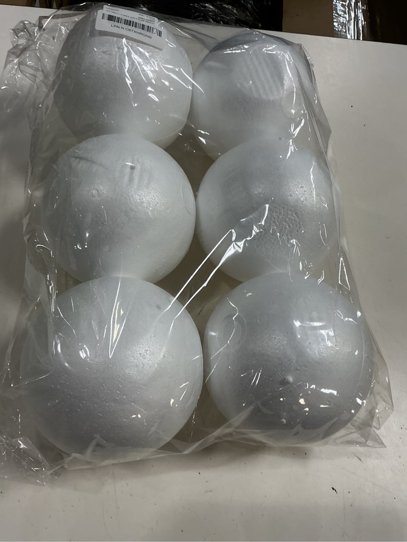 Condition photo showing New/Like New for ccinee 6pcs 6 inch white foam balls polystyrene craft balls foam balls for art, craft, household, school projects and christmas easter party decorations supply