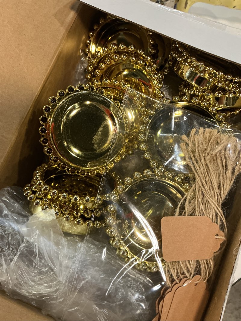 Condition photo showing Good Condition for baderke 24 pack 4" gold crown jar candy container favors with dome for wedding, bridal shower, baby shower, birthday, candy jars decorations