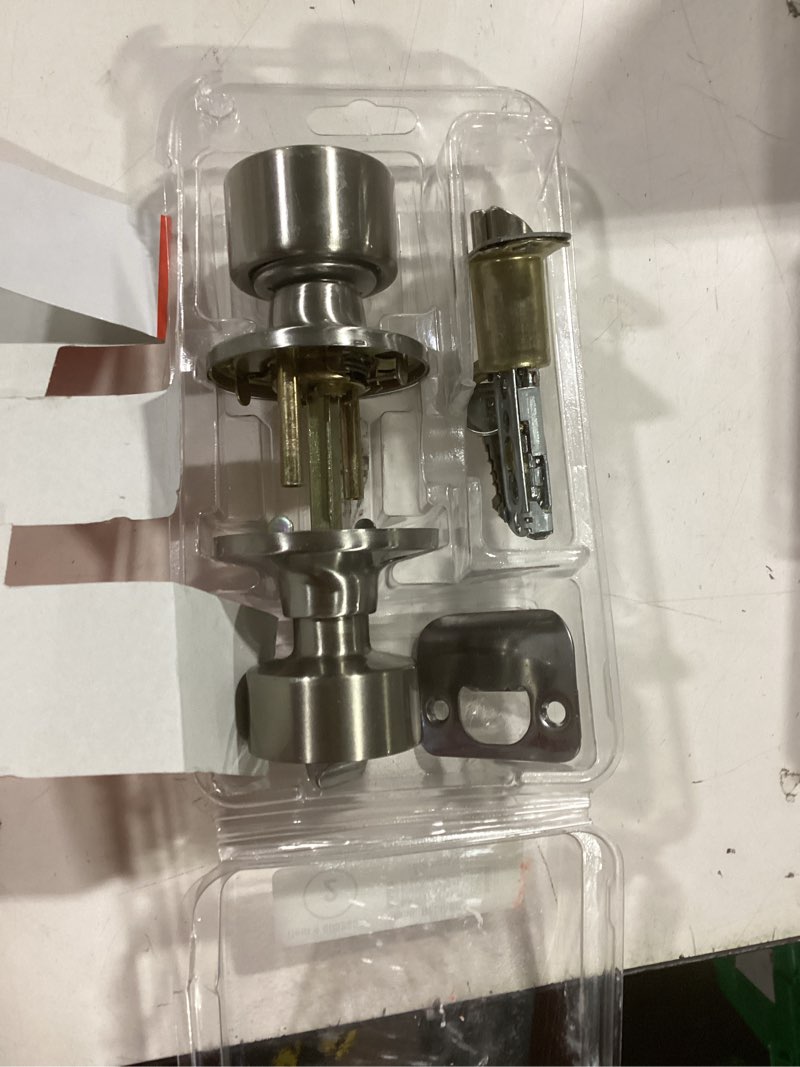 Condition photo showing item condition for RELIABILT Satin Nickel Exterior Keyed Entry Door Knob
