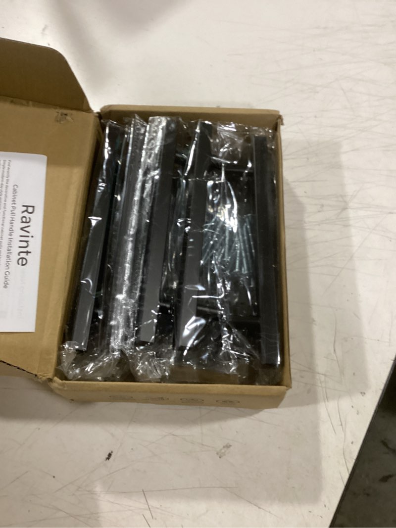 Condition photo showing Good Condition for ravinte 15 pack 7.38'' square cabinet pulls matte black stainless steel kitchen drawer pulls cabinet handles 7-3/8”length,5” hole center black 15